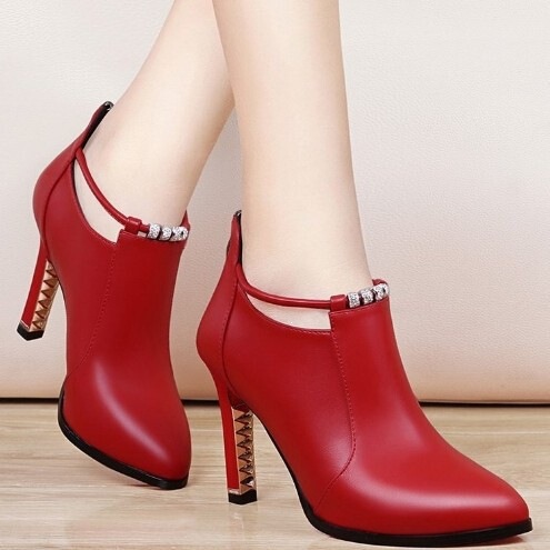 2024 Autumn New Women's Martin Boots, Pointed Toe Short Boots, High Heel Women's Leather Shoes, Autumn Leather Boots, Women's Fashion Boots 2024 Autumn New Women's Martin Boots, Pointed Toe Short Boots, High Heel Women's Leather Shoes, Autumn Leather Boots, Women's Fashion Boots
