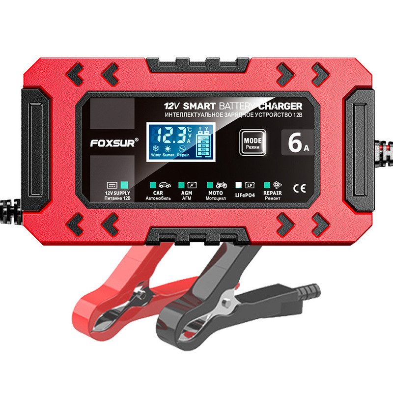 12V6A Smart Battery Charger Agm Start-Stop Battery Full Self-Stop Ten-Stage Lead-Acid Battery Charger 12V6A Smart Battery Charger Agm Start-Stop Battery Full Self-Stop Ten-Stage Lead-Acid Battery Charger