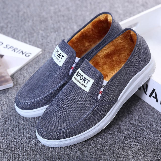 Zapatos de lona viejos zapatos de tela de Beijing estilo coreano zapatos de estudiante de mezclilla slip-on zapatos casuales de hombre de una sola pieza de entrega