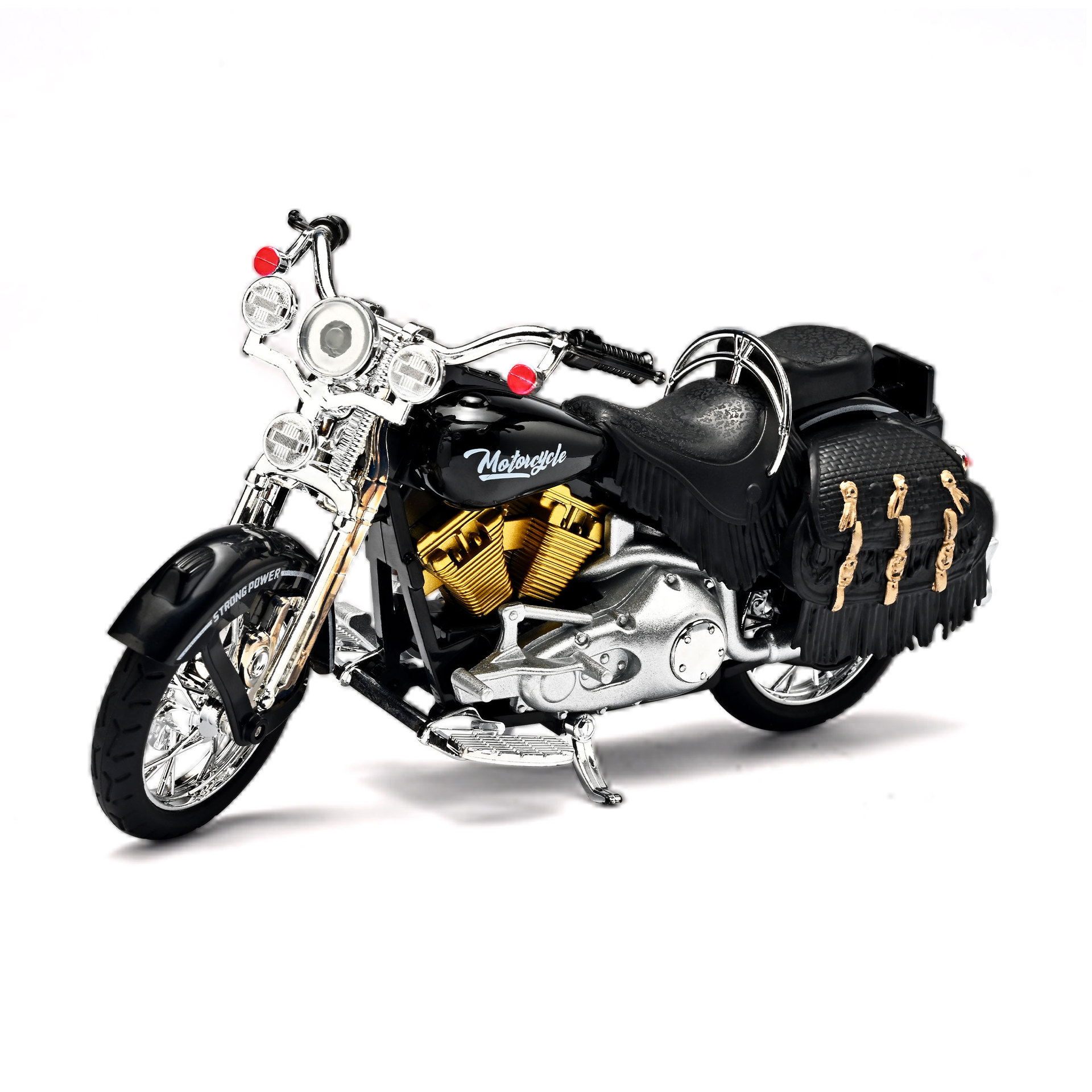 1:10 modelo de motocicleta de aleación de Harley sonido efecto de luz móvil pie corto video locomotora viento props de disparo