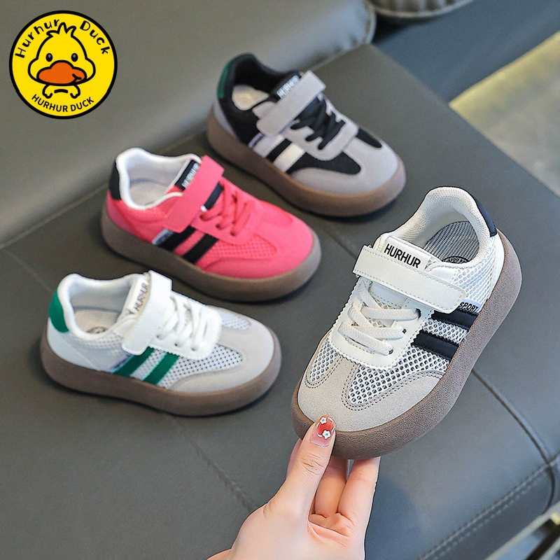 Маленькая желтая утка для мальчиков мокинг обувь лето 2025 новая дышащая одиночная сетка обувь легкая мягкая детская повседневная спортивная обувь