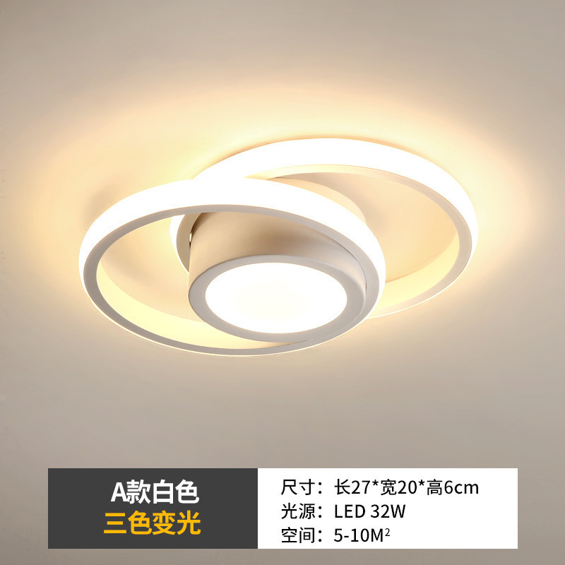 跨境北欧简约灯过道吸顶灯卧室替换楼梯阳台玄关灯具灯led圆圈主|undefined