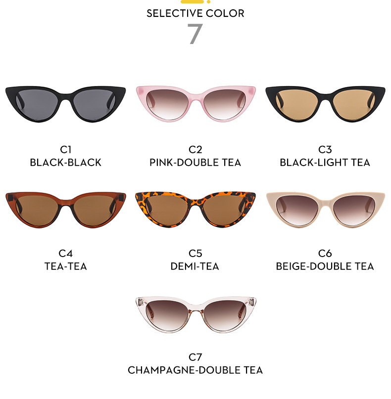 28g Weight Full Frame Glasses Structure Sunglasses Classification PC, UV400 Protection Lens Material Cat Eye Glasses Style Holiday, Travel Occasion Solid Color Pattern All Seasons Season Women's Gender Streetwear Style Streetwear Solid Color PC UV400 Protection Cat Eye Full Frame Women's Sunglasses 11