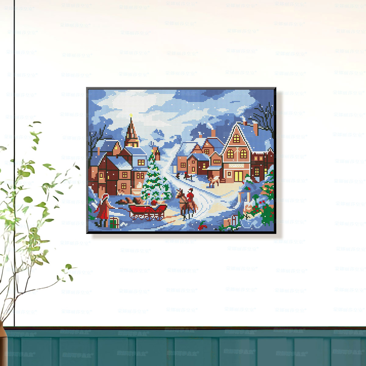 Mona Lisa Real bordado cruzado Nieve nuevo paisaje moderno pequeño estilo arquitectura europea hermoso bordado a mano soñado image 4