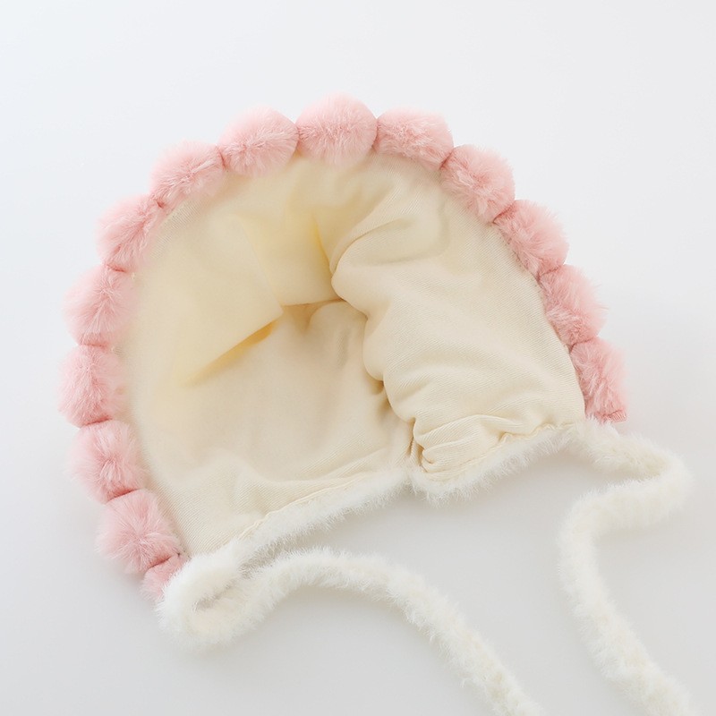 Sombreros para bebés otoño y invierno para bebés calientes y gruesos princesas gorras de peluche de invierno para niños pequeños niñas gorras de oído a prueba de viento