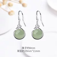 Новые взрывные серьги Hutian Jade Advanced Ice Ears серьги, женские модные темпераменты, простые нефритовые серьги, серьги