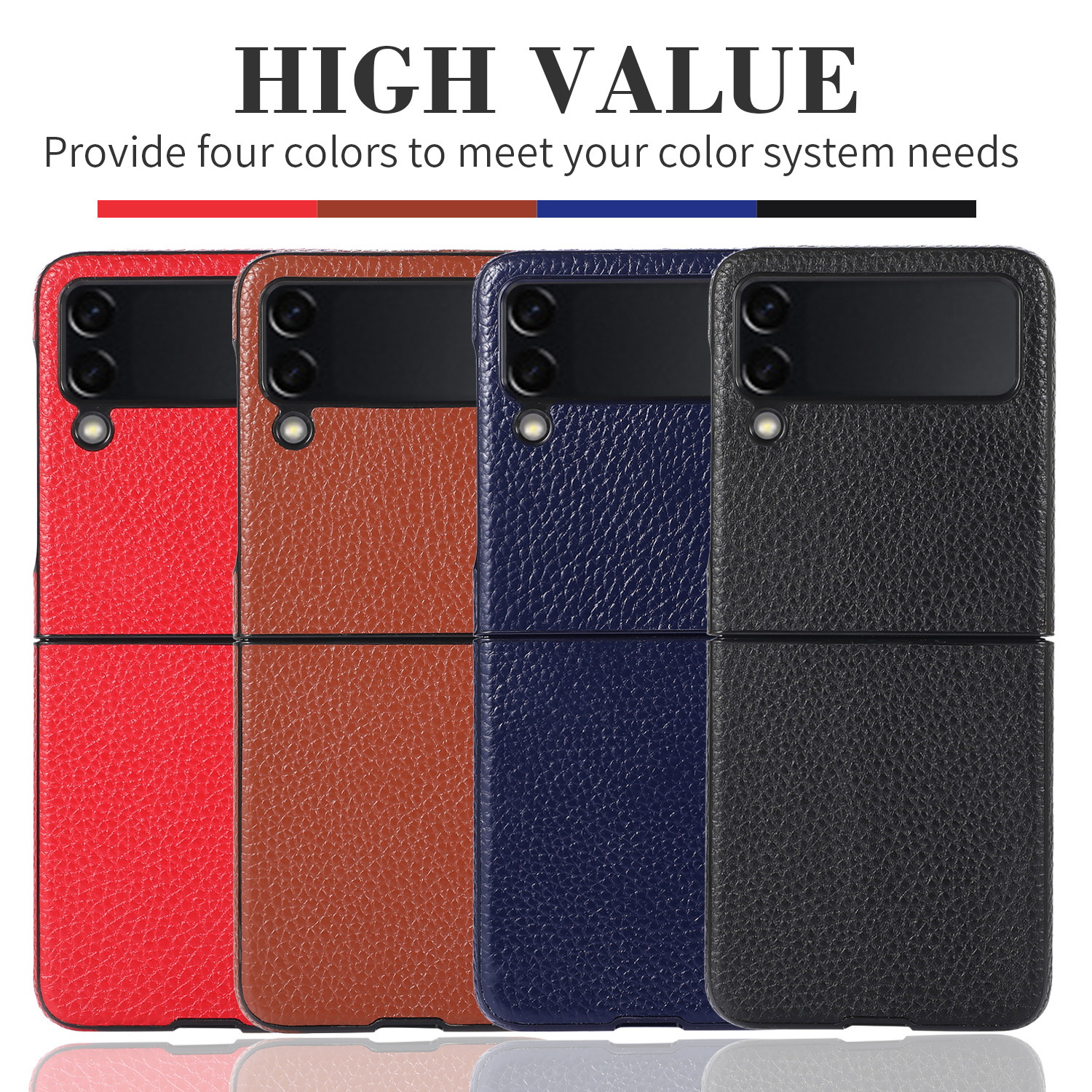Samsung Galaxy Z Fold 4 Phone Case Litchi Pattern Folding Cover_voghion.com