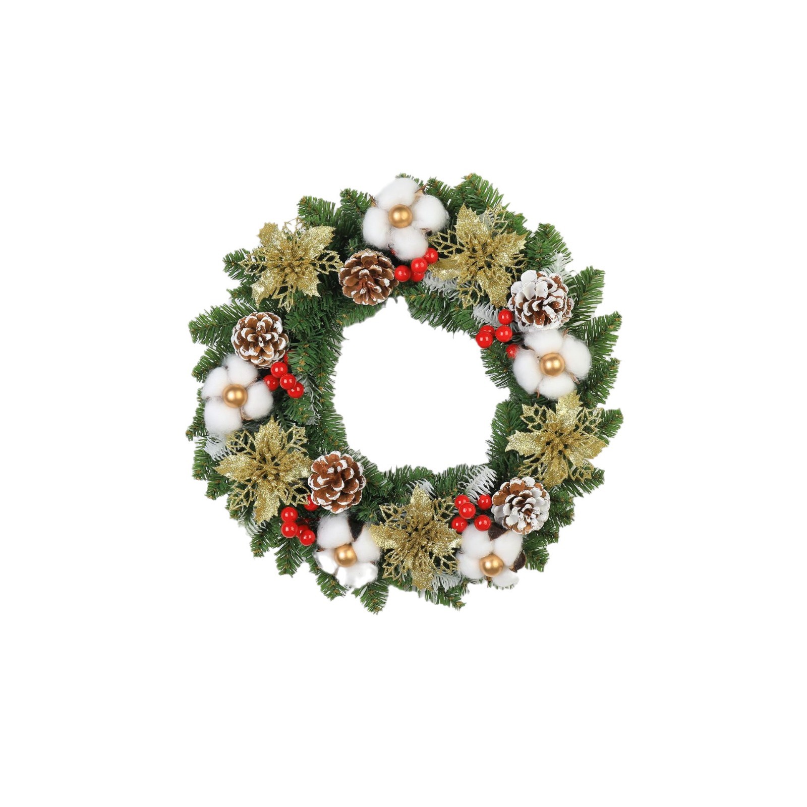 Corona navideña de 40/50/60 cm, decoraciones artificiales para colgar en ventanas y puertas, decoración para escenas navideñas, lazo de tela, árbol de Navidad, conos de pino