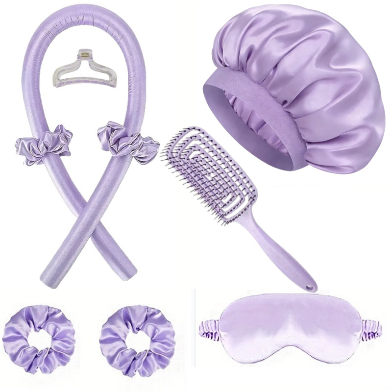 Transfronterizos sin caliente rizos varillas de cabello sombrero de dormir ojos cubierta caja de peine conjunto de rizos de cabello amazon puede hacer rizos de cabello