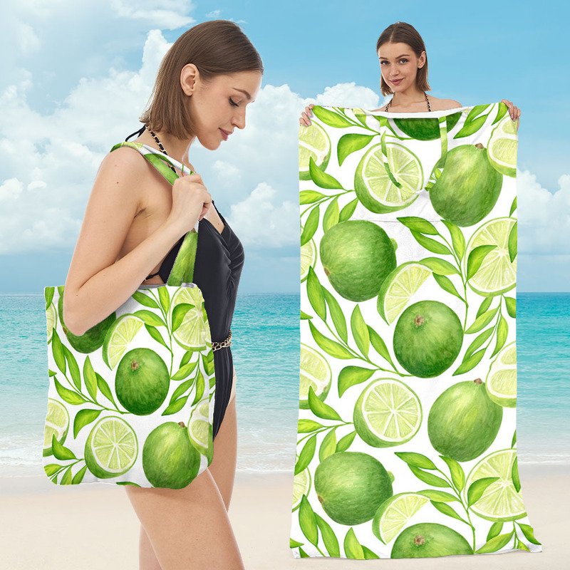 2-in-1 Beach Towel with Integrated Bag, Ultra-fine Fiber Digital Print Multifunctional Crossbody Bag, Portable Bath Towel for Outdoor Travel