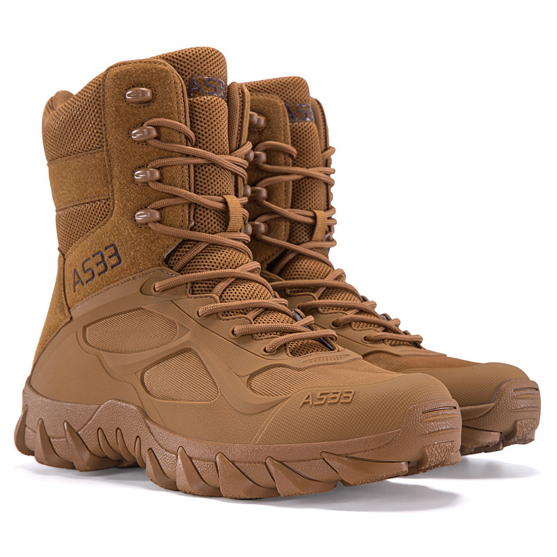 Botas militares tácticas altas al aire libre para hombres, zapatos de senderismo para hombres, botas de entrenamiento profesional para acampar, botas deportivas al aire libre de combate