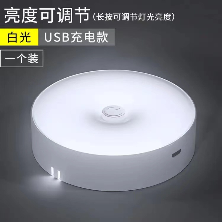 lámpara de inducción inteligente LED recargable caminando y apagando escaleras lámpara de pasillo de baño dormitorio de estudiantes lámpara de noche