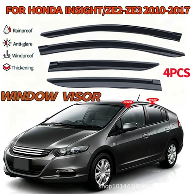 Suitable for Honda Insight Ze2-Ze3 Window Visor 2010-2017 (Rain shield) - cross-border-precision-reinforcement-without-vehicle-logo-can-be-labeled-on-behalf-of-honda-insight-mk2-ze2-ze3-2010-2017-4-pieces-ps-no-bright-strip-rain-shield