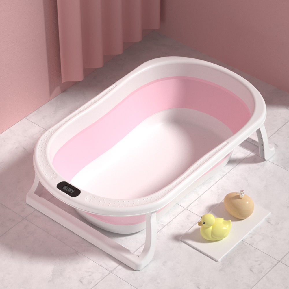 Transfronterizo bebé baño cuenca plegable sensible a la temperatura portátil acostado soporte para bebé recién nacido bañera grande Universal