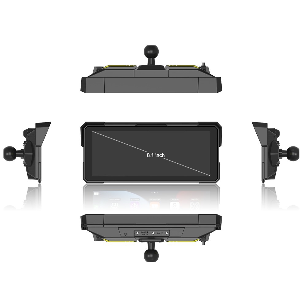 8.1-inch motorcycle wireless carplay driving recorder tire pressure GPS positioning and navigation all-in-one machine 4