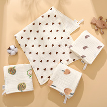 婴儿毛巾纯棉四层绉布童巾新生儿口水巾儿童幼儿园手帕洗脸方巾