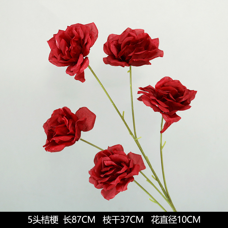 红色仿真花婚礼婚庆场地场景布置道具仿真花束花艺装饰花假花批发|undefined