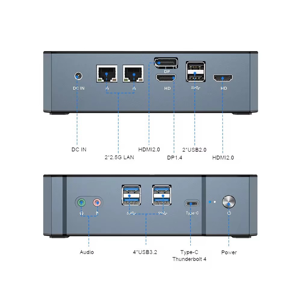 i9 - 13900H Thunder 4 mini host DDR5 computadora neutra computadora de oficina doméstica Xe tarjeta gráfica miniPC
