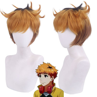 主圣达 东京食尸鬼 永近英良cosplay假发  黄黑反翘短发