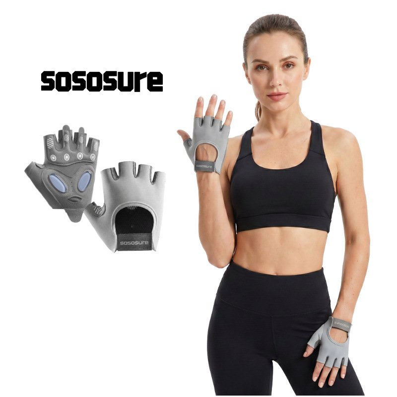 Cross-Border Fitness Half-Finger Gloves, Non-Slip, Breathable, Quick-Drying, Cycling Training, Yoga Wrist Protection, Wear-Resistant, Unisex