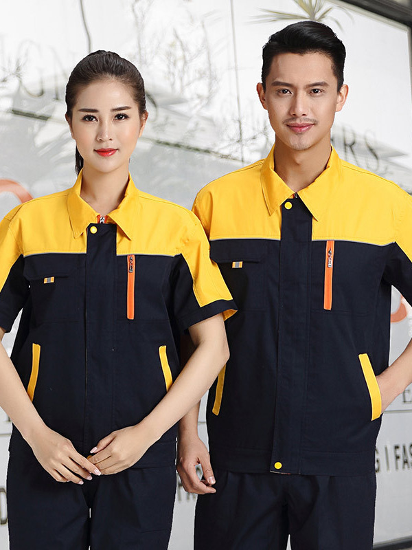 Trajes de trabajo de mangas cortas para hombres de verano ropa de trabajo ropa de taller de reparación de automóviles ropa de fábrica ropa de higiene ambiental herramientas de soldadura personalizadas