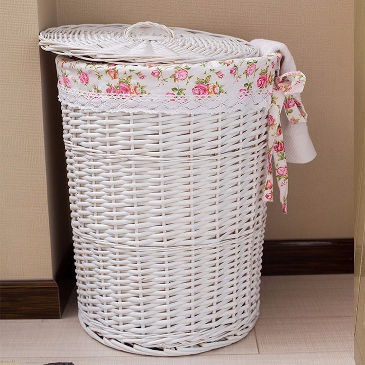 Dirty Clothes Basket Rattan Storage Basket with Lid Dirty Clothes Storage Basket Hot Pot Restaurant Restaurant Large Clothes Basket Dirty Clothes Basket