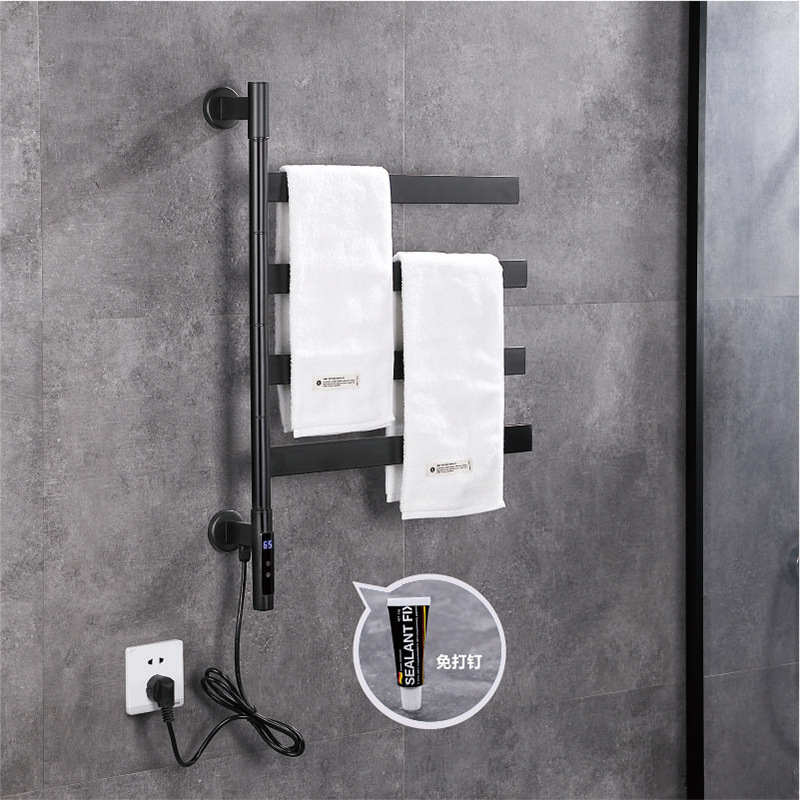Cross-Border Electric Heated Towel Rack Carbon Fiber Heated Drying Bathroom Storage Rack Bathroom Rotatable Smart Towel Rack Cross-Border Electric Heated Towel Rack Carbon Fiber Heated Drying Bathroom Storage Rack Bathroom Rotatable Smart Towel Rack