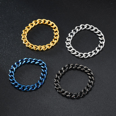 2020新款時尚簡約鏈條裸戒金屬疊戴冷淡風飾品聖誕禮物钛鋼戒指女