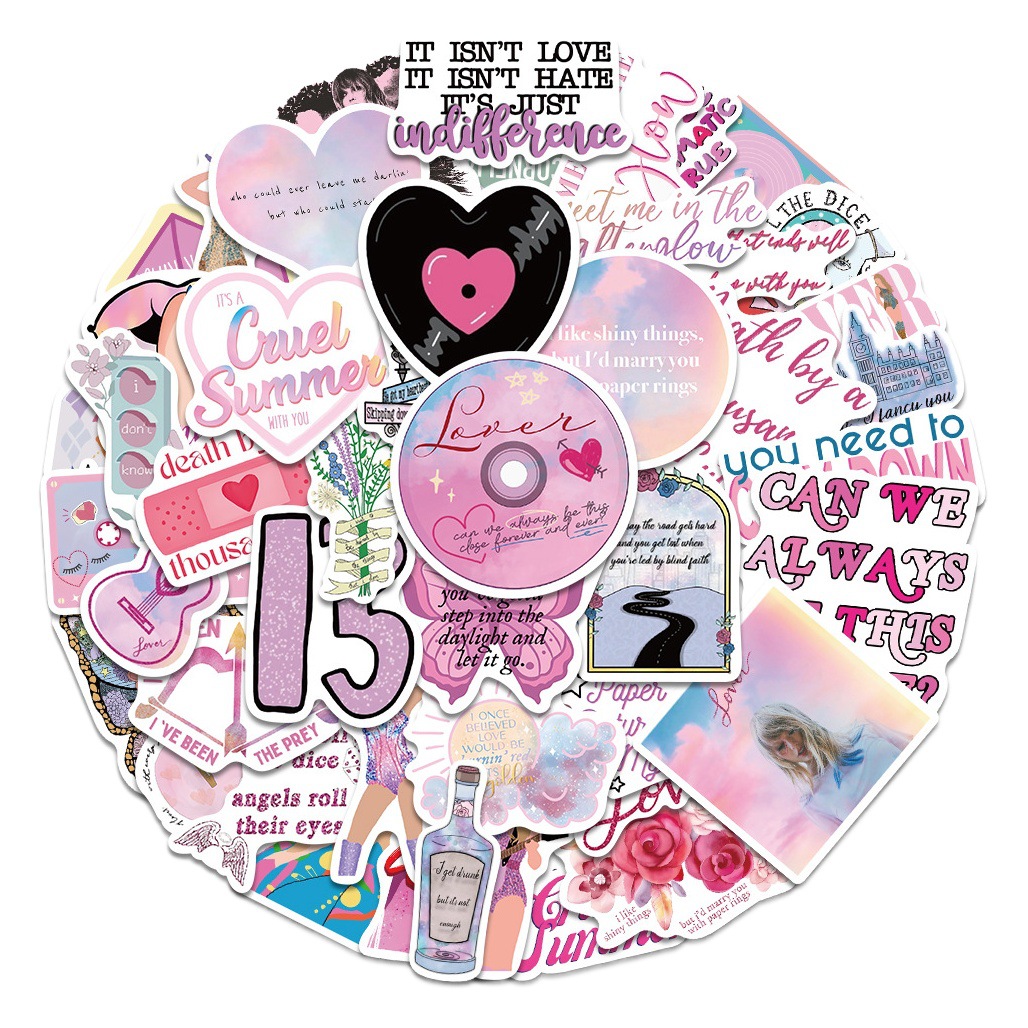 50 pieces of mildew music album Lover graffiti stickers DIY luggage guitar mobile phone tablet waterproof stickers