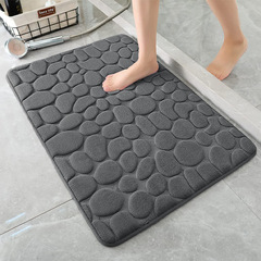 Pebble stone pattern floor mat memory foam bathroom bathroom absorbent door mat non-slip mat carpet