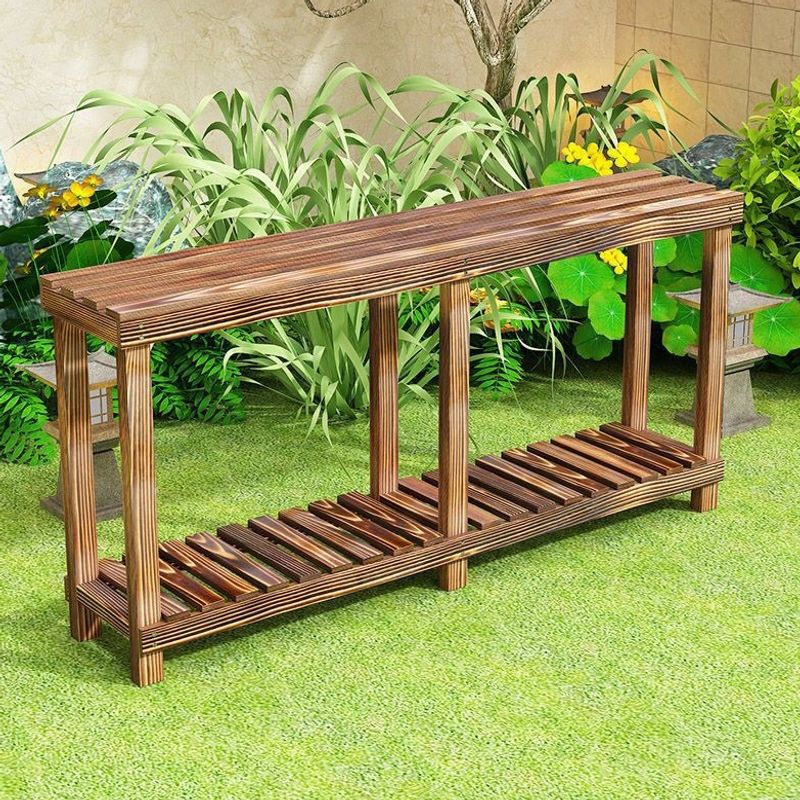 Outdoor anticorrosive solid wood quality multi -layer landing flower racks indoor balcony, succulent green dill frame stepped shelf