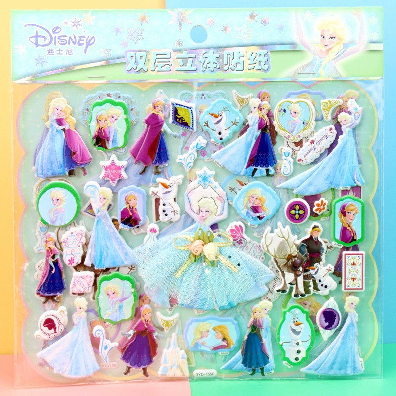 Двухслойное замороженное платье принцессы Софии, маленькое волшебное сказочное марлевое платье, наклейки из пенопласта, гибискус, Детский мультфильм, трехмерные