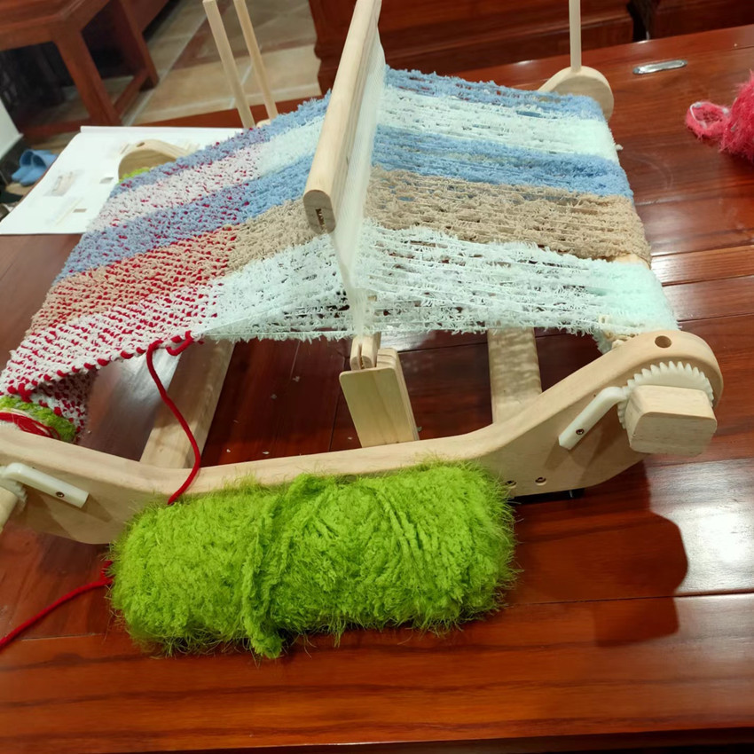 跨境 DIY实木多功能编制织布机 家用纺车手工毛线制作纺织挂毯成
