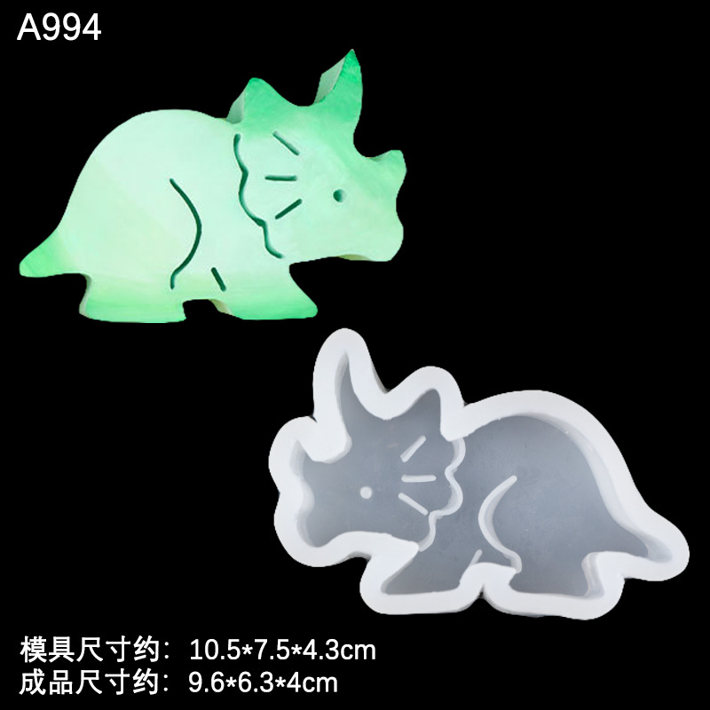 Nuevo dinosaurio de la historieta jirafa y otros modelado silicona animal aromaterapia cristal gota plástico juguete molde vela