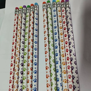 动物爪子铅笔脚印图案爆品6款木制铅笔批发工厂毕业新年礼品铅笔