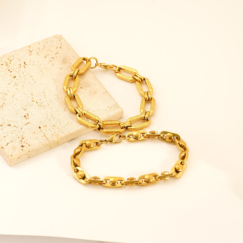 Bracciale hip-hop in acciaio inossidabile alla moda europea e americana transfrontaliera in acciaio al titanio con design esagerato, senso di Joker, gioielli unisex all'ingrosso_voghion.com