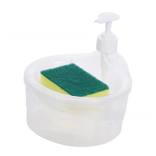 Cross -border kitchen cleaning kitchen detergent sponge plus device press automatic soap out of the liquid box washing the dishwashing brush combination