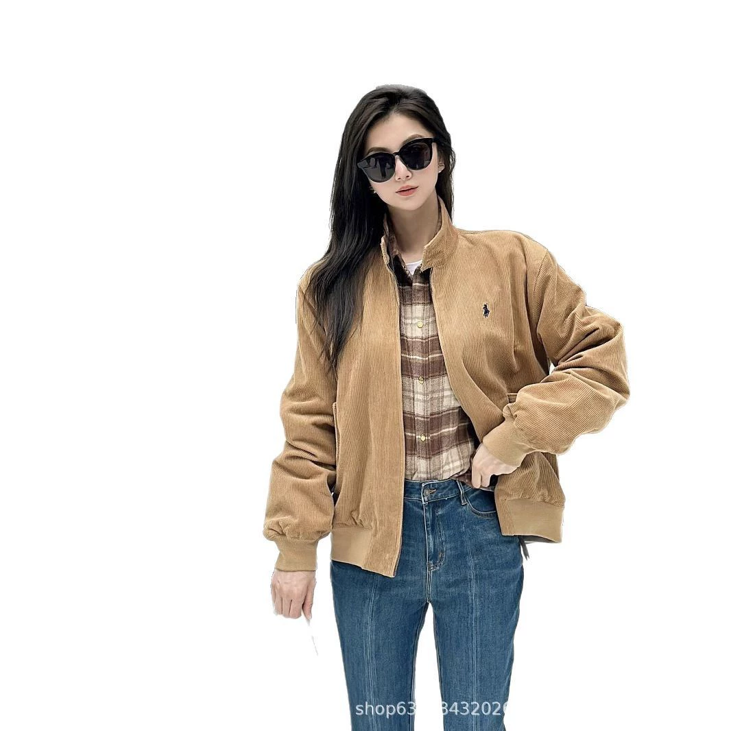 Quality spring pony, corduroy jacket, with embroidery, for beloved