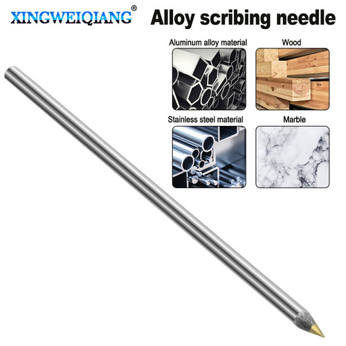 Construction marking tool hard round steel commonly used single-head pen type tile alloy head pen silver scoring needle