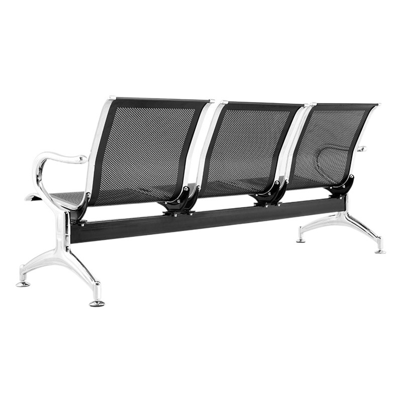 Venta al por mayor Silla de espera de acero laminado en frío Silla de fila de aeropuerto con silla pública de fila Silla de espera de hospital asiento de estación de galvanoplastia