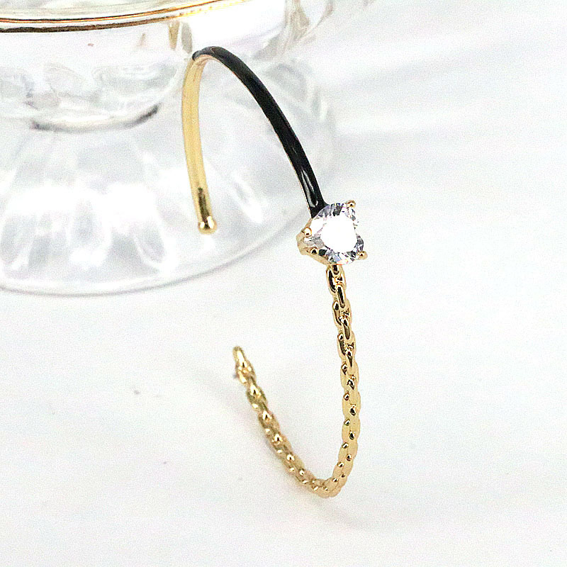 Fashion Geometric Copper Stoving Varnish Gold Plated Zircon Bangle