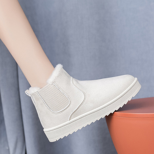 2025 Thickened and Fleece-lined Plus Size Winter Fashion Warm One-Piece Boots Cotton Shoes Women Snow Boots
