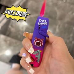網紅防風充氣打火機莓熊高顏值粉焰金屬耐用ins送男友禮物