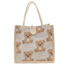 Brand linen bag to go out, Japanese one-shoulder bag, with little bears, internet celebrity