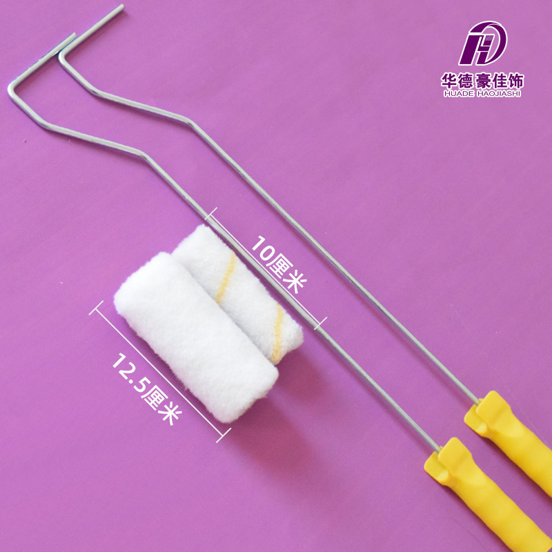 Cepillo de rodillo de pintura de 4 pulgadas, mango alargado, rodillo de pulgar, barra de acero de 5,2mm, cepillo de rodillo para plástico reforzado con fibra de vidrio