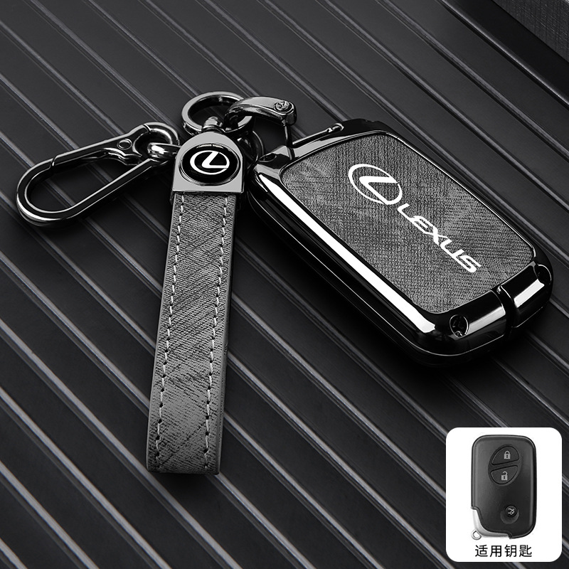 C 스타일 2버튼 - 데님 패턴 [건쉘 그레이 가죽] + 핸드 스트랩 버클