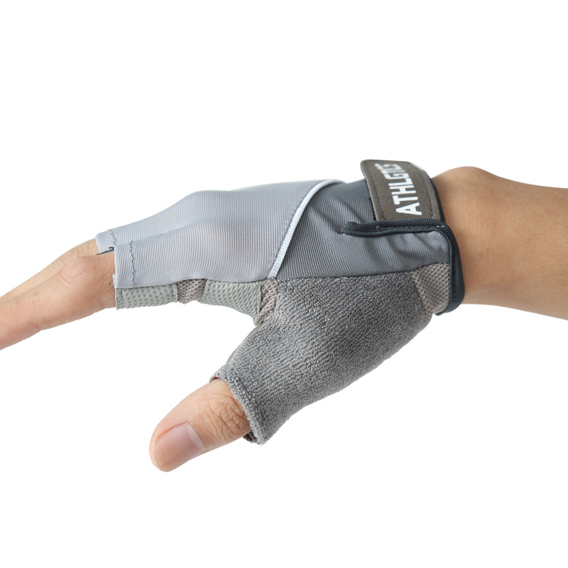 Bicicleta Medio dedo guantes deportivos hombres y mujeres fitness humedad wicking transpirable resistente al desgaste al aire libre equitación de seda de hielo guantes antideslizantes