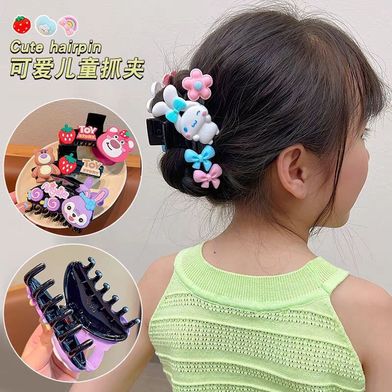 Temporada de dibujos animados de verano de niña updo horquilla lindo Oso de fresa clip para niños bebé hembra horquilla trasera cabeza clip de tiburón