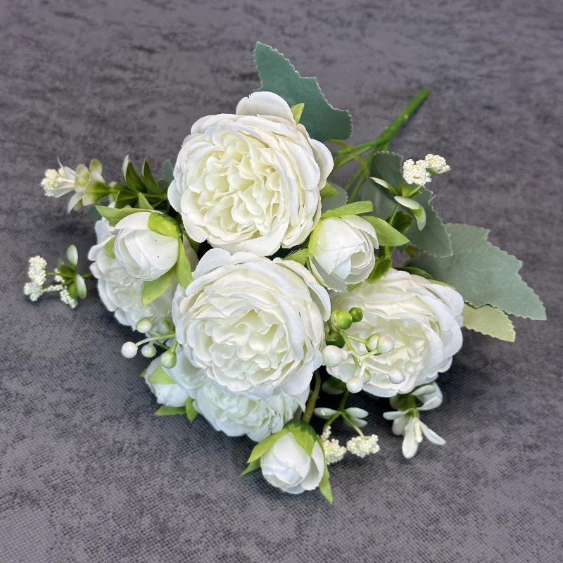 Simulación de 5 ramos de peonía boda decoración del hogar decoración hecha a mano rosa persa decoración de flores falsas transfronterizas al por mayor