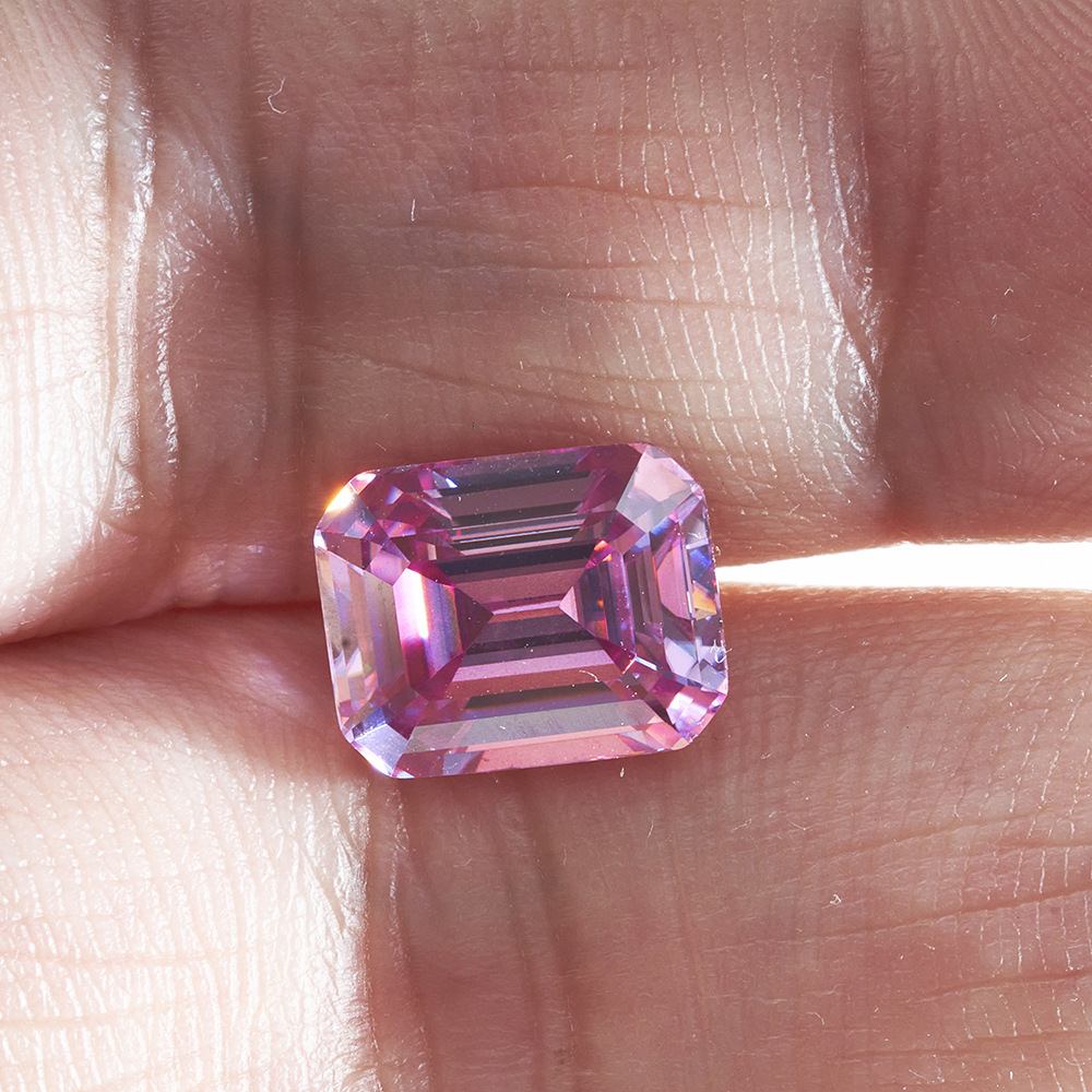 Esmeralda cortada rosa diamante de piedra de mosaico colorido con código de certificado piedra desnuda al por mayor joyería DIY Wuzhou